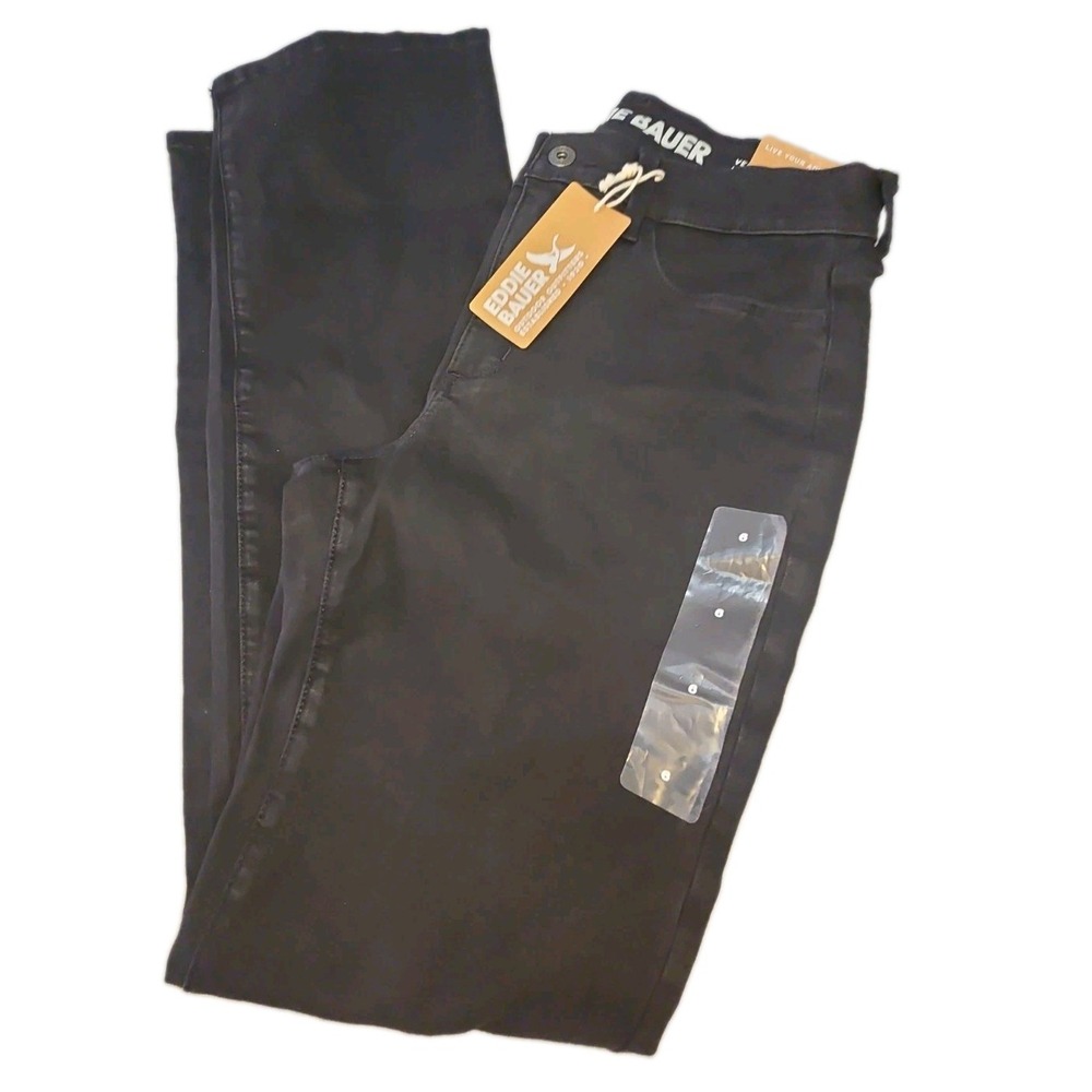 NWT Eddie Bauer Jeans Women's Size 6‎ Venture Stretch Bootcut Black Denim  New